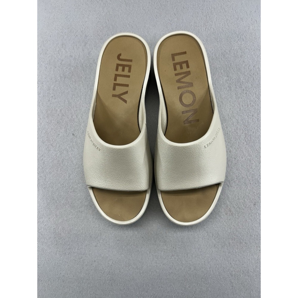 Lemon Jelly Beige / Cream Wedge Slide Sandals Slip-On Womens EU 39 Sz 8.5